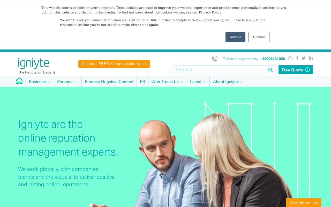 Homepage screenshot of Igniyte