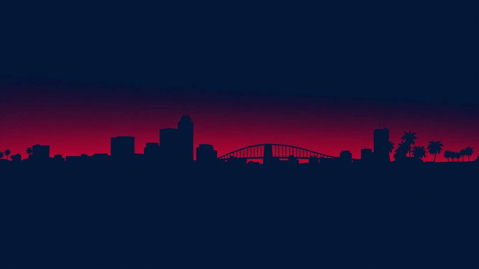Minimalist San Diego skyline silhouette at dusk with the Coronado Bridge, header image for the 2026 rankings of the best reputation management companies in San Diego