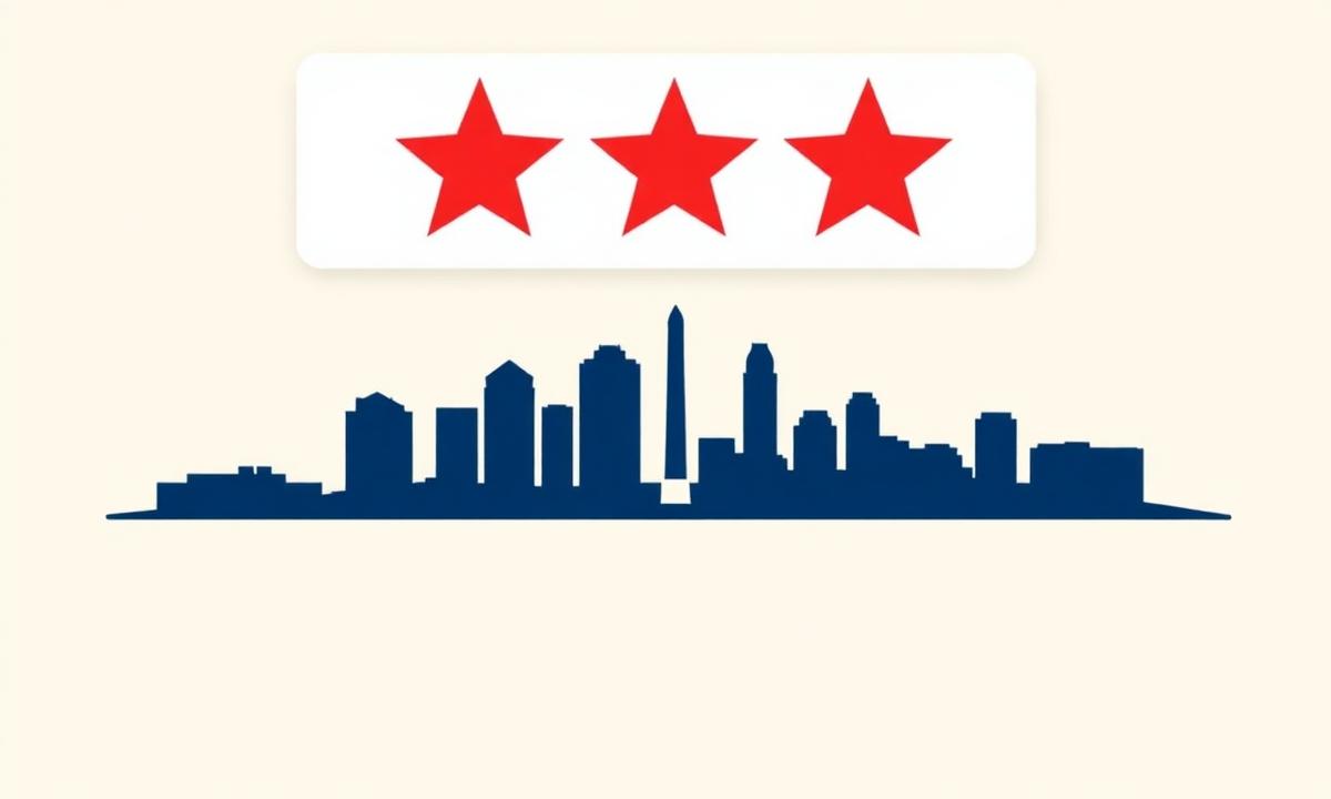 Simple review card with crimson stars above a stylized Indianapolis skyline, representing Google review velocity for Indianapolis local businesses