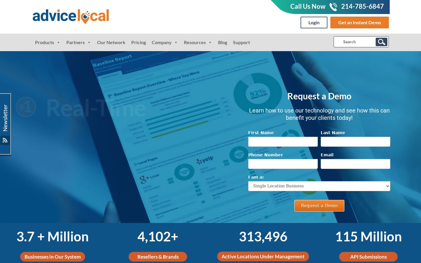 Homepage screenshot of Advice Local