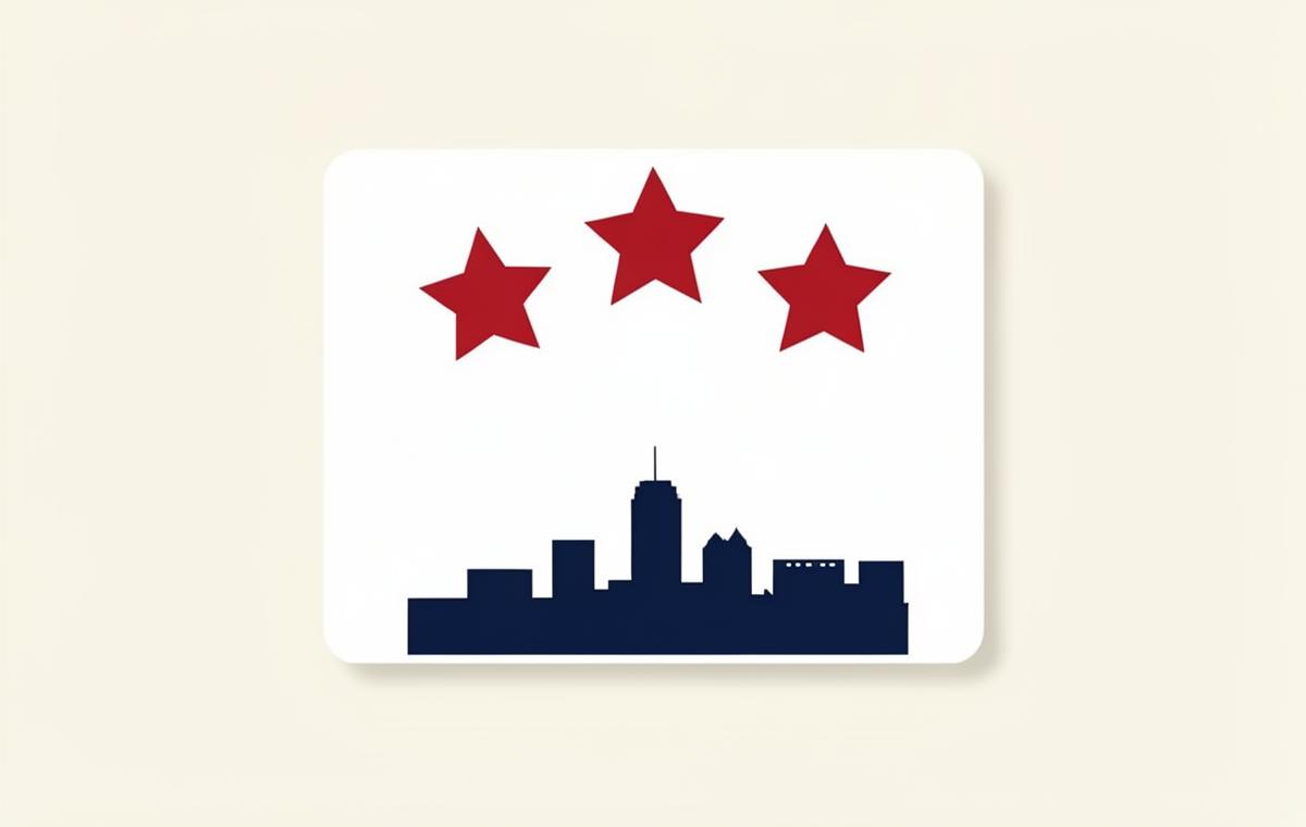 Simple review card with crimson stars above a stylized Fort Worth skyline, representing Google review velocity for Fort Worth local businesses