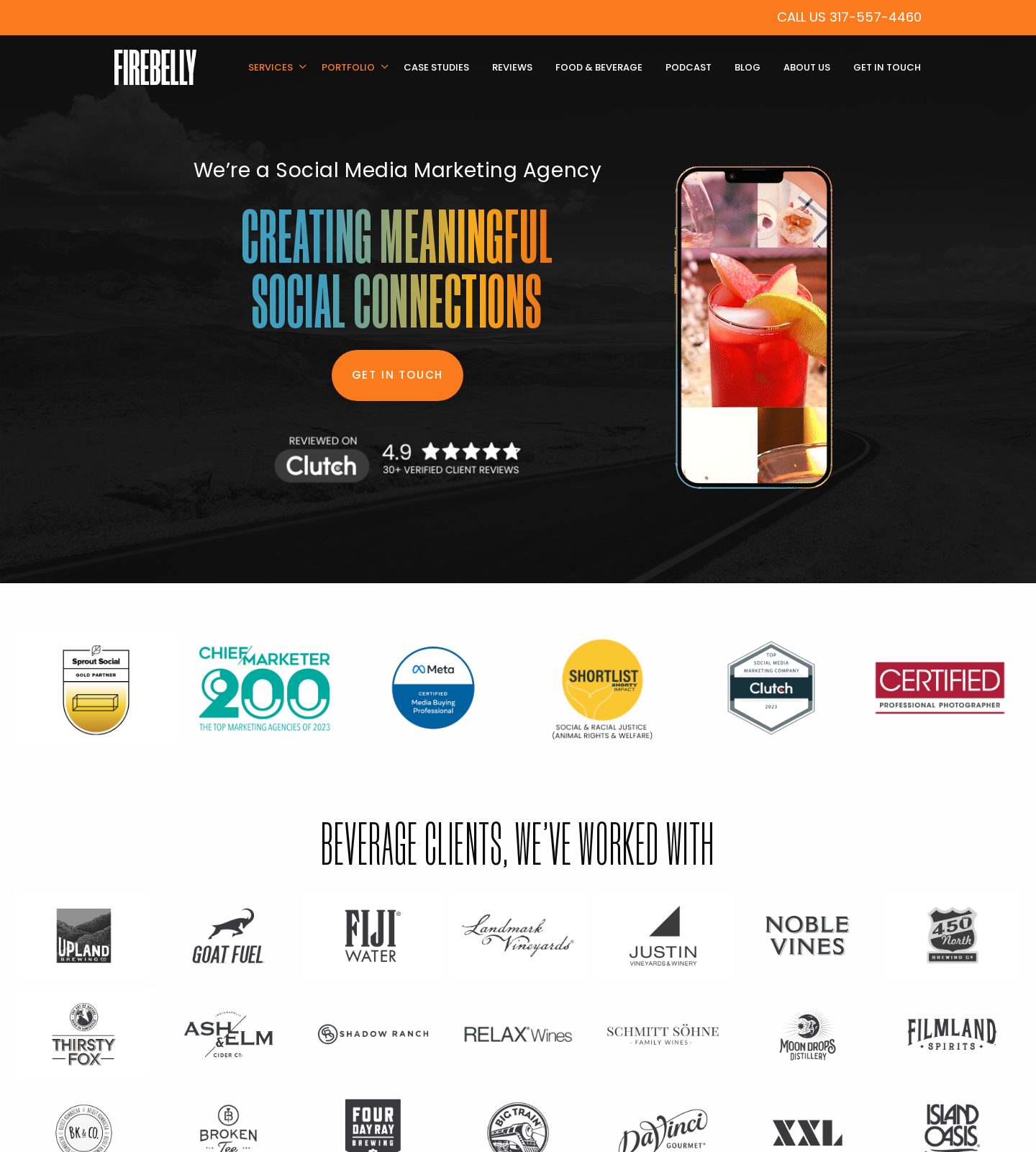 Homepage screenshot of Firebelly Marketing