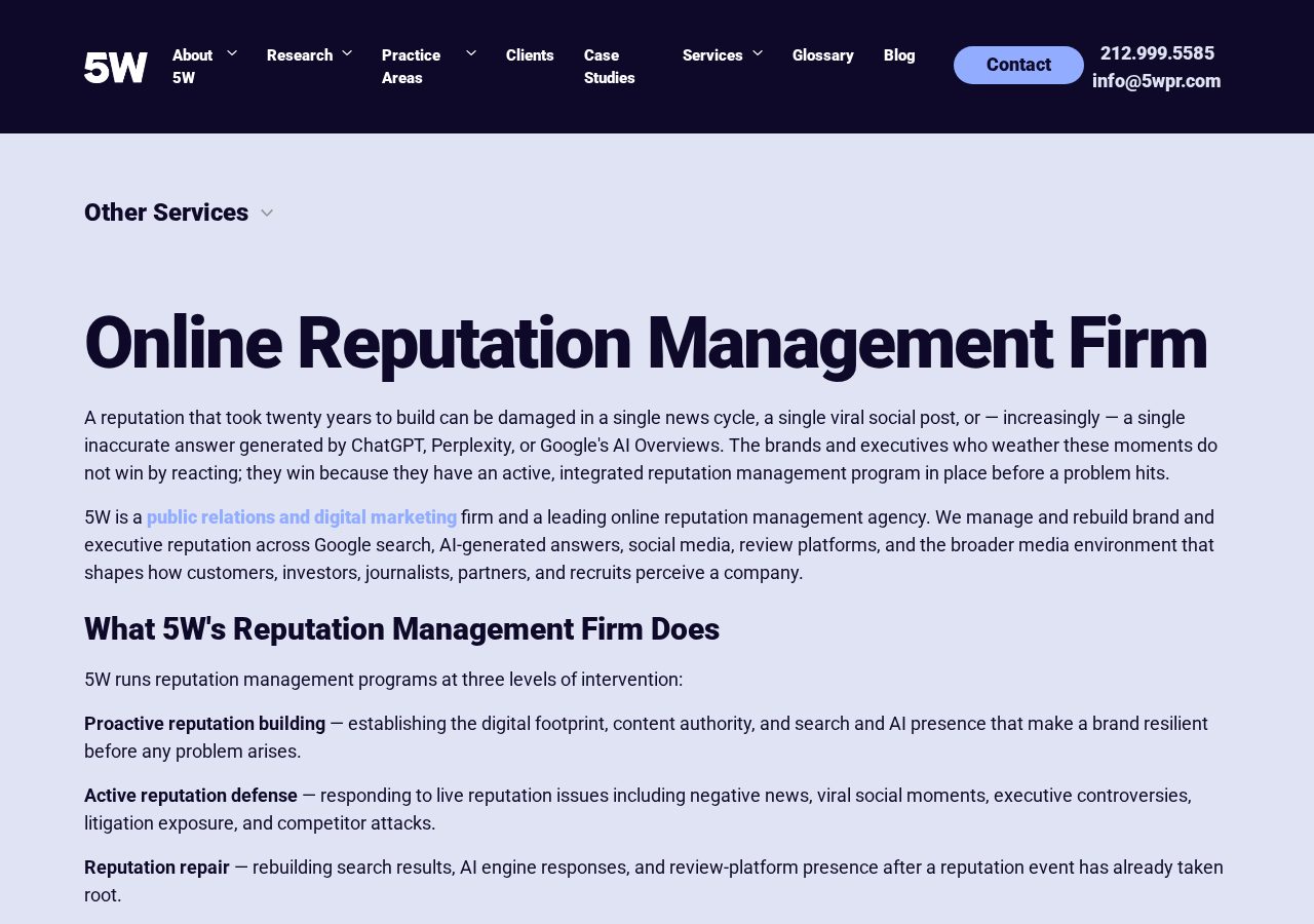 Homepage screenshot of 5W Public Relations