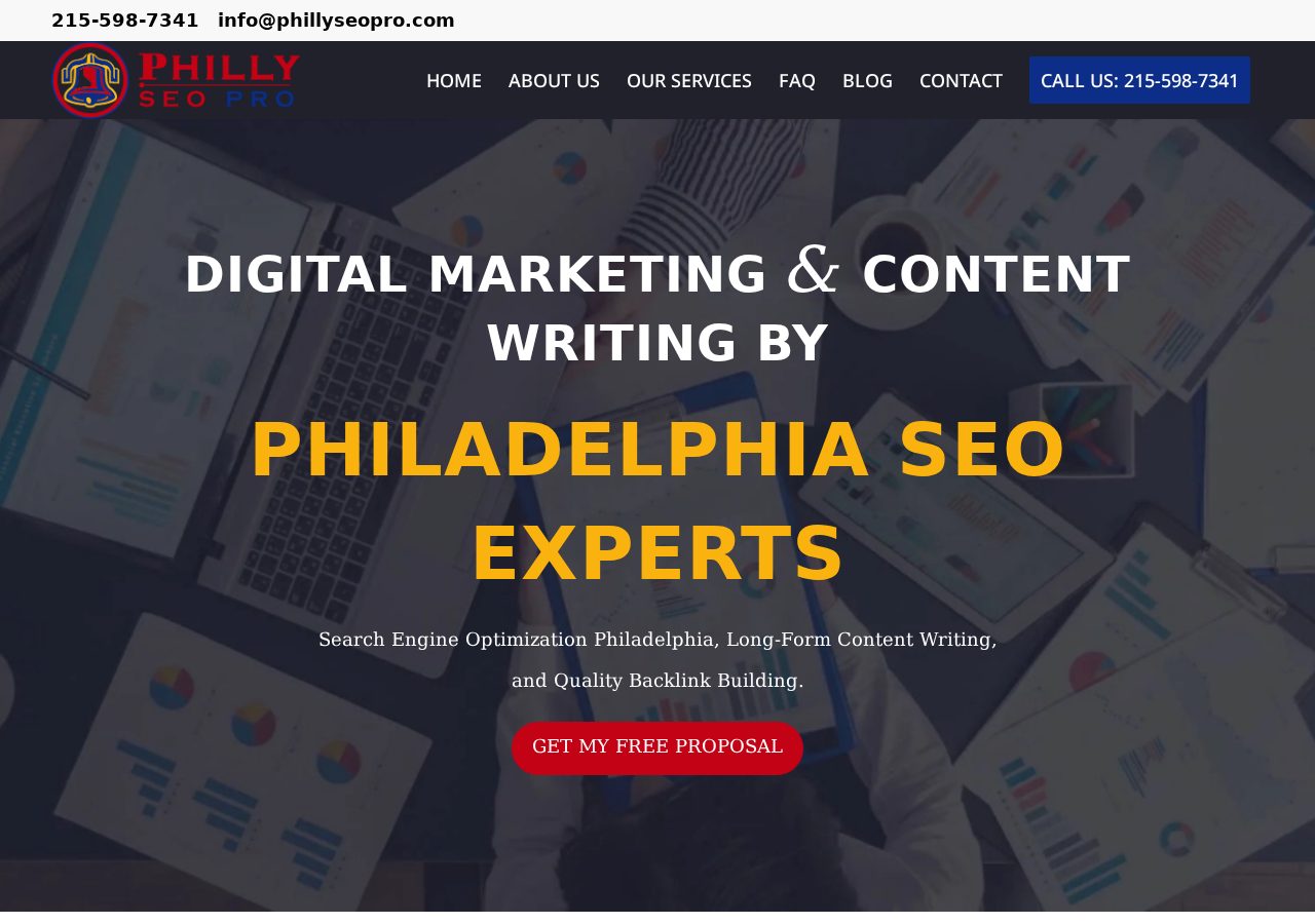 Homepage screenshot of Philly SEO Pro