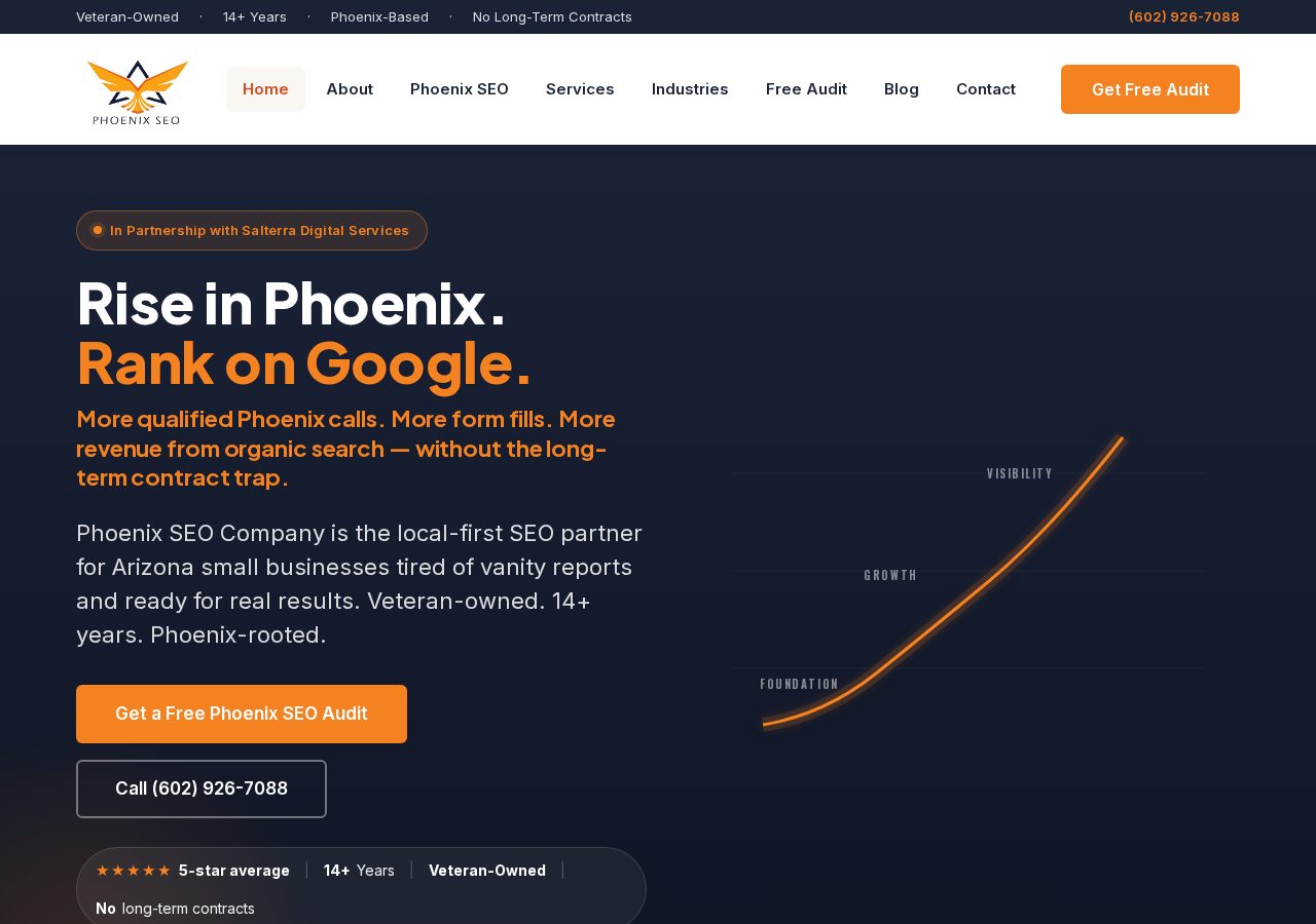 Homepage screenshot of Phoenix SEO Company