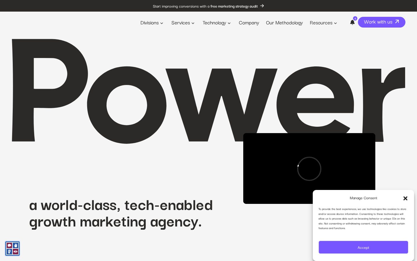 Homepage screenshot of Power Digital Marketing